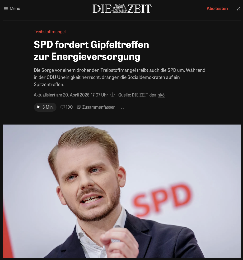 Treibstoffmangel: SPD fordert Gipfeltreffen zur Energieversorgung